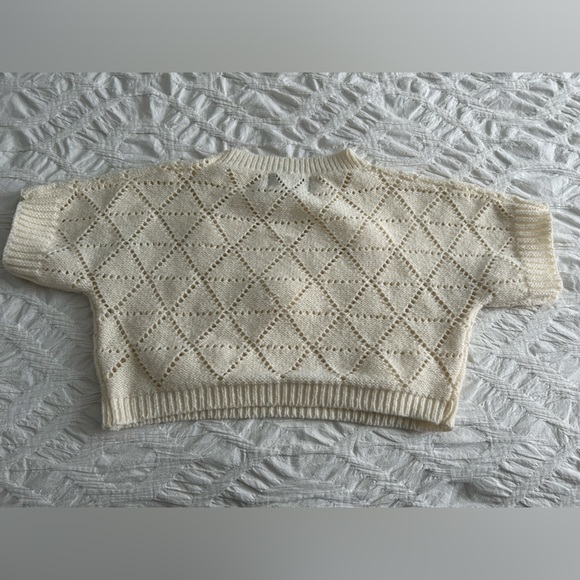 Cropped short sleeves knitted sweater - Picture 3 of 3